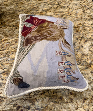 Load image into Gallery viewer, Vintage Needlepoint Very Merry Pillow
