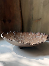 Load image into Gallery viewer, Handmade Floral Footed Pottery Bowl

