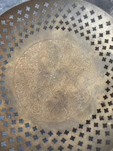 Load image into Gallery viewer, Vintage Brass Etched Pedestal Bowl
