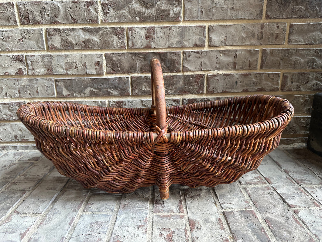Vintage Wicker Harvest Basket