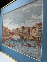 Load image into Gallery viewer, Framed Vintage Italian Rialto Bridge Grand Canal Tapestry
