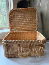 Load image into Gallery viewer, Vintage Wicker Suitcase
