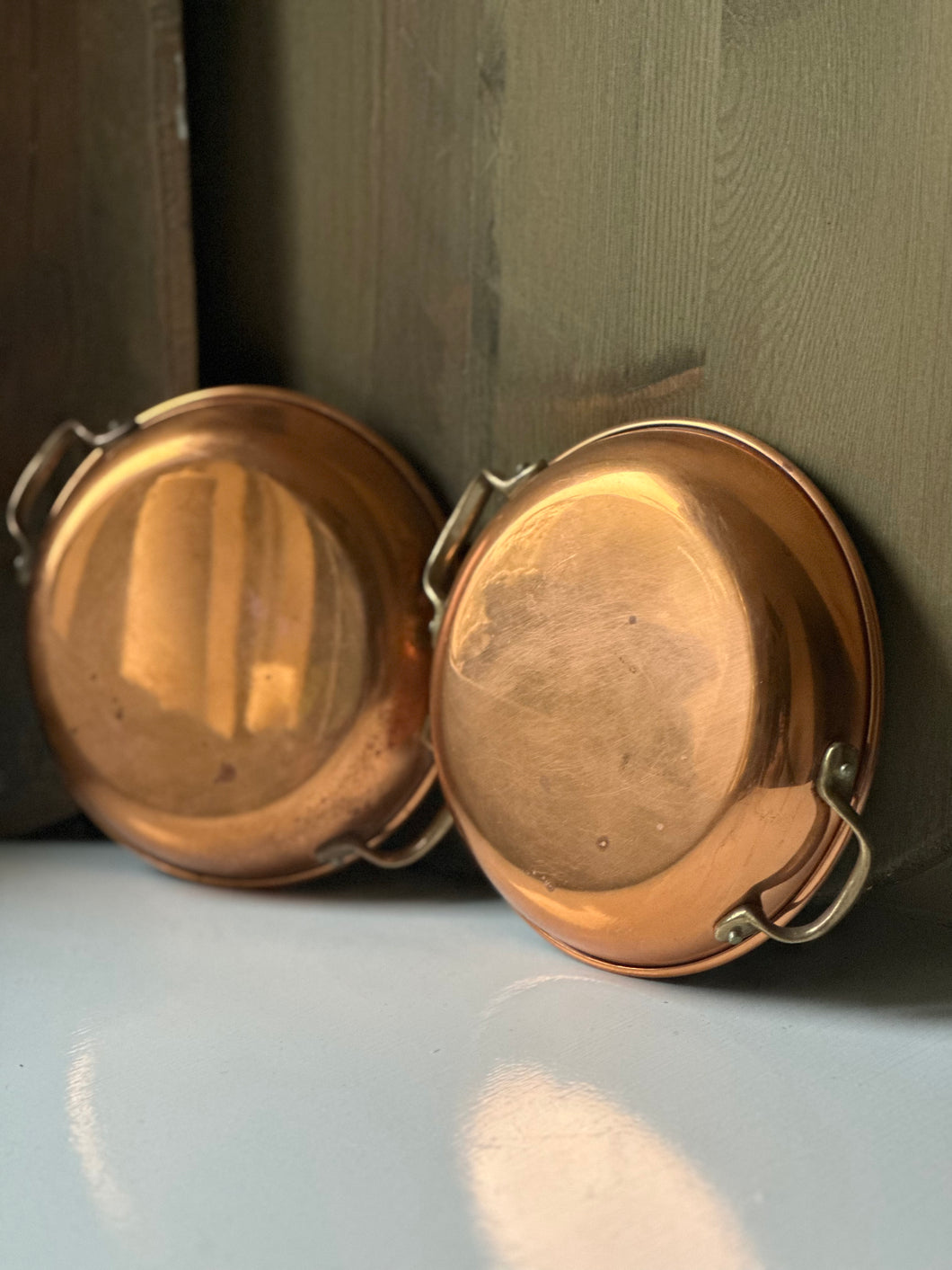 Vintage Copper & Brass Saute pans