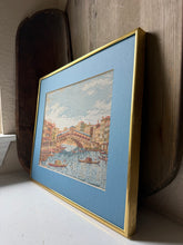 Load image into Gallery viewer, Framed Vintage Italian Rialto Bridge Grand Canal Tapestry

