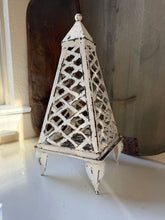 Load image into Gallery viewer, Shabby Chic Trellis Candle Holder
