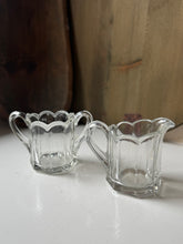 Load image into Gallery viewer, Vintage Pressed Glass Scalloped Creamer &amp; Sugar
