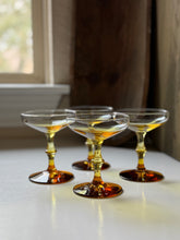 Load image into Gallery viewer, MCM Libbey Forever Ombre Amber Champagne Glass Set
