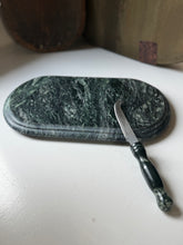 Load image into Gallery viewer, Green Marble Cutting Board With Knife
