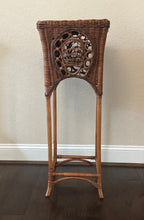 Load image into Gallery viewer, MCM Wicker &amp; Bamboo Plant Stand
