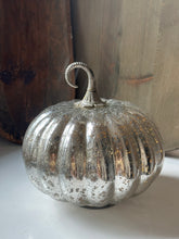 Load image into Gallery viewer, Medium Lit Mercury Glass Pumpkin
