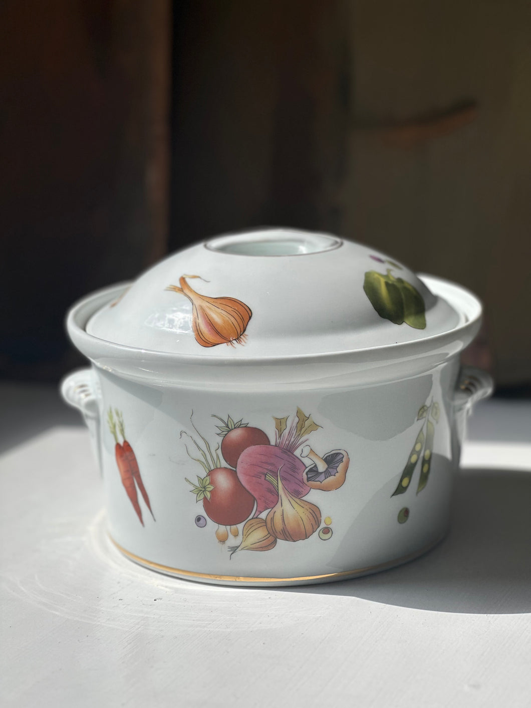 French Porcelain Casserole Dish with Lid
