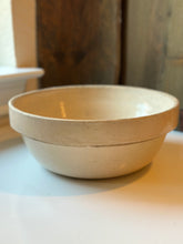 Load image into Gallery viewer, Large Vintage Glazed Cream Stoneware Bowl
