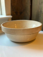 Load image into Gallery viewer, Large Vintage Glazed Cream Stoneware Bowl
