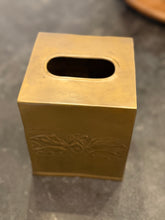 Load image into Gallery viewer, Embossed Brass Tissue Box
