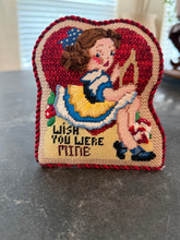 Load image into Gallery viewer, Vintage Wish You Were Mine Needlepoint
