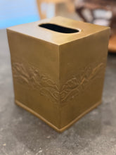 Load image into Gallery viewer, Embossed Brass Tissue Box
