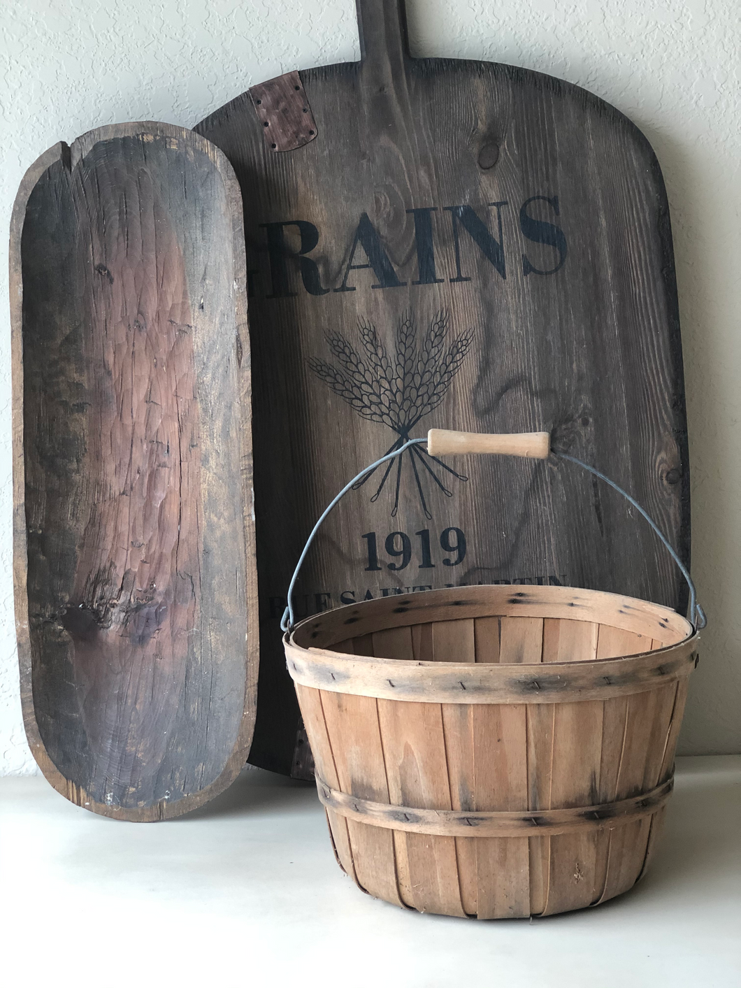 Small Vintage Apple Picking Basket w/handle