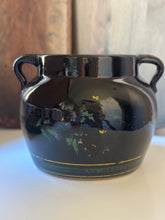 Load image into Gallery viewer, Black Floral Stoneware Glazed Crock
