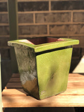 Load image into Gallery viewer, Olive Glazed Clay Planter
